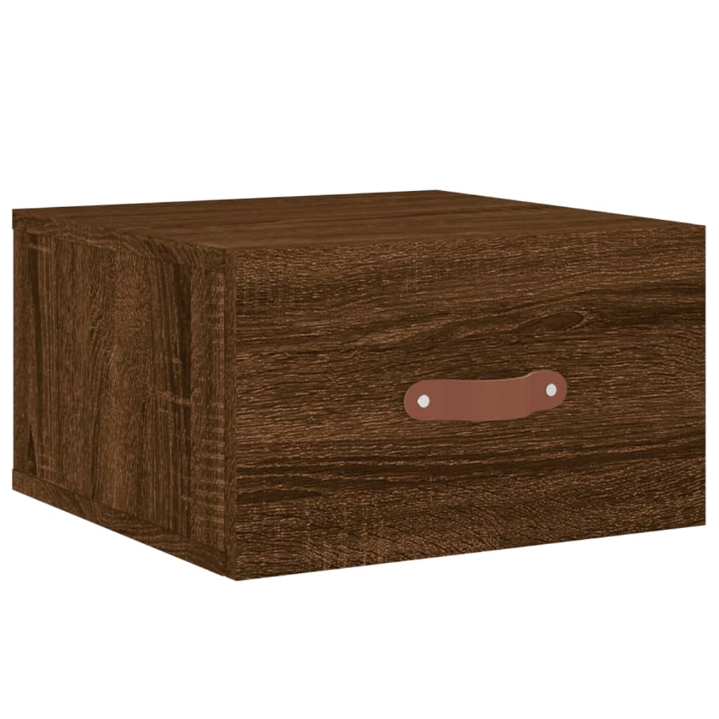 Wall-mounted Bedside Cabinet Brown Oak 35x35x20 cm