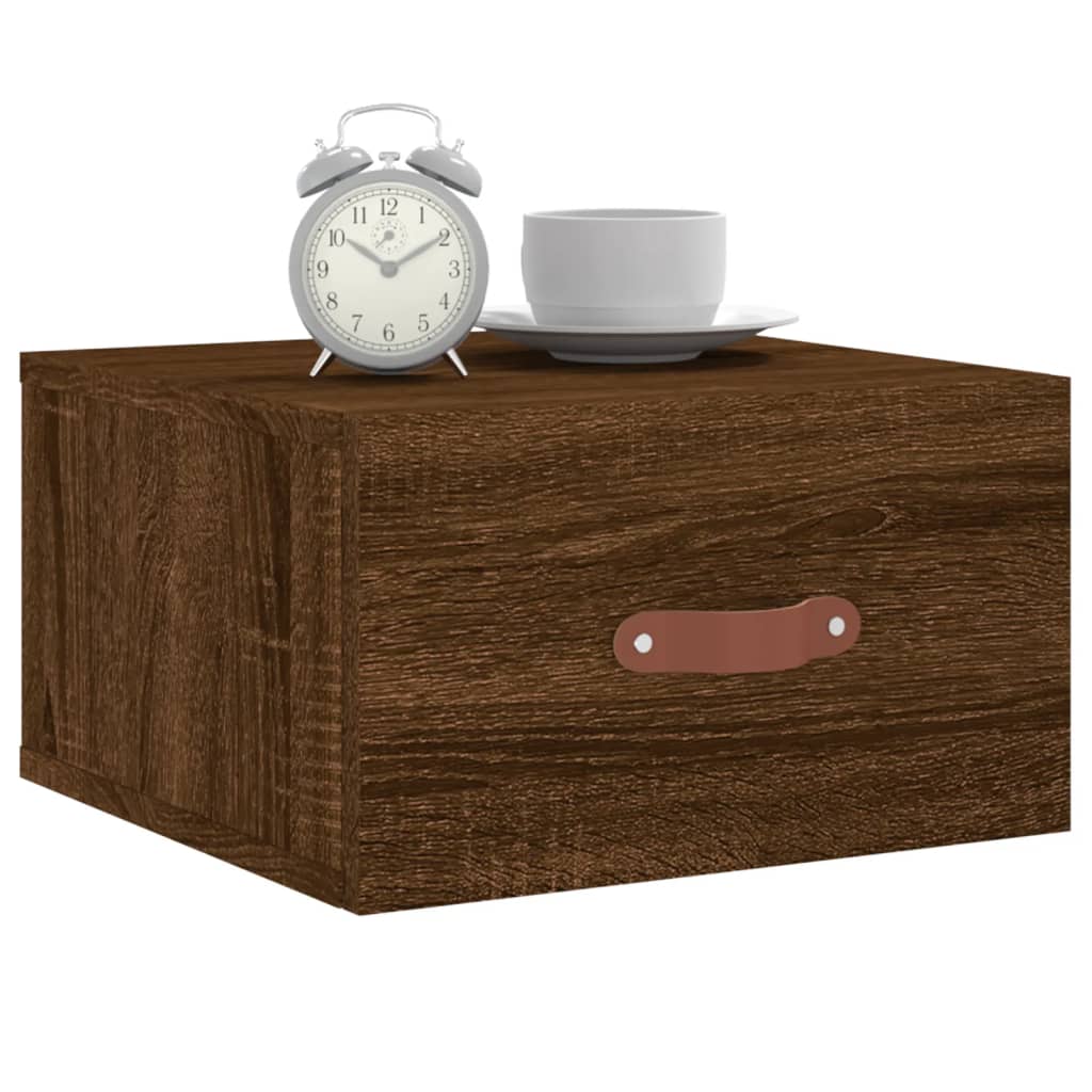 Wall-mounted Bedside Cabinet Brown Oak 35x35x20 cm