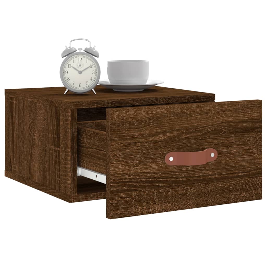 Wall-mounted Bedside Cabinet Brown Oak 35x35x20 cm