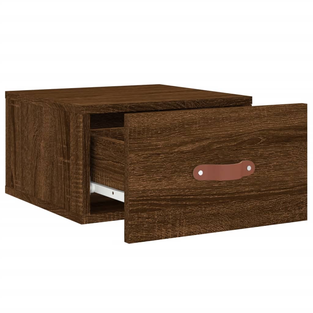 Wall-mounted Bedside Cabinet Brown Oak 35x35x20 cm