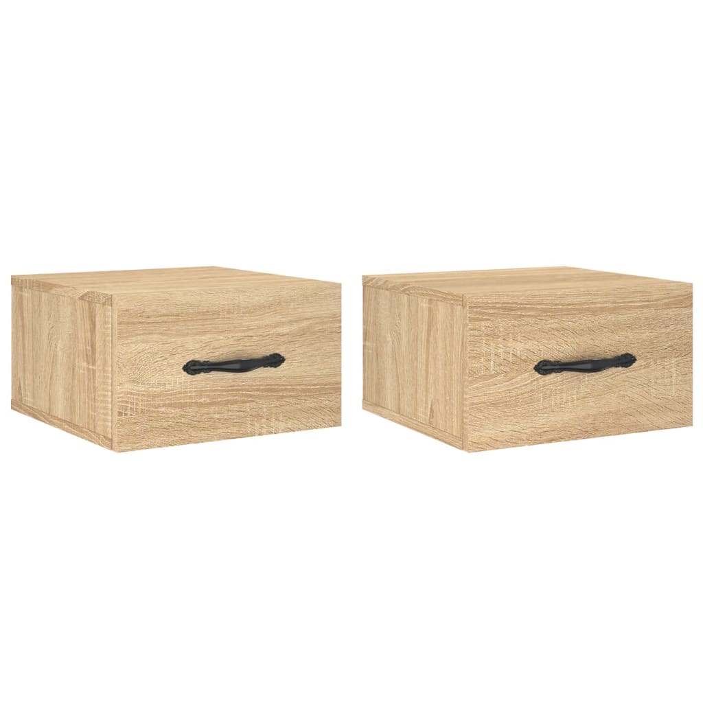 Wall-mounted Bedside Cabinets 2 pcs Sonoma Oak 35x35x20 cm