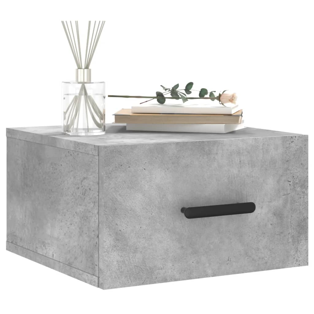 Wall-mounted Bedside Cabinet Concrete Grey 35x35x20 cm