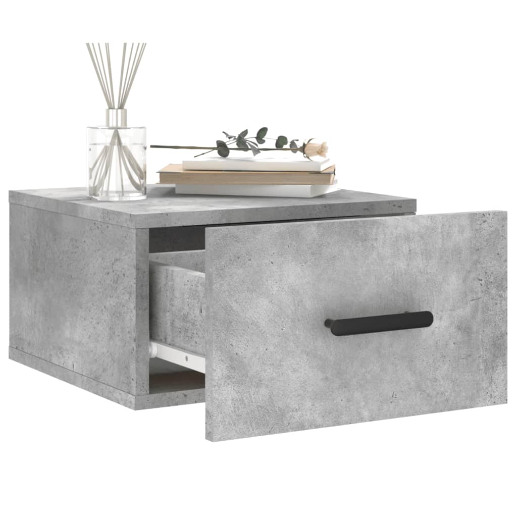 Wall-mounted Bedside Cabinet Concrete Grey 35x35x20 cm