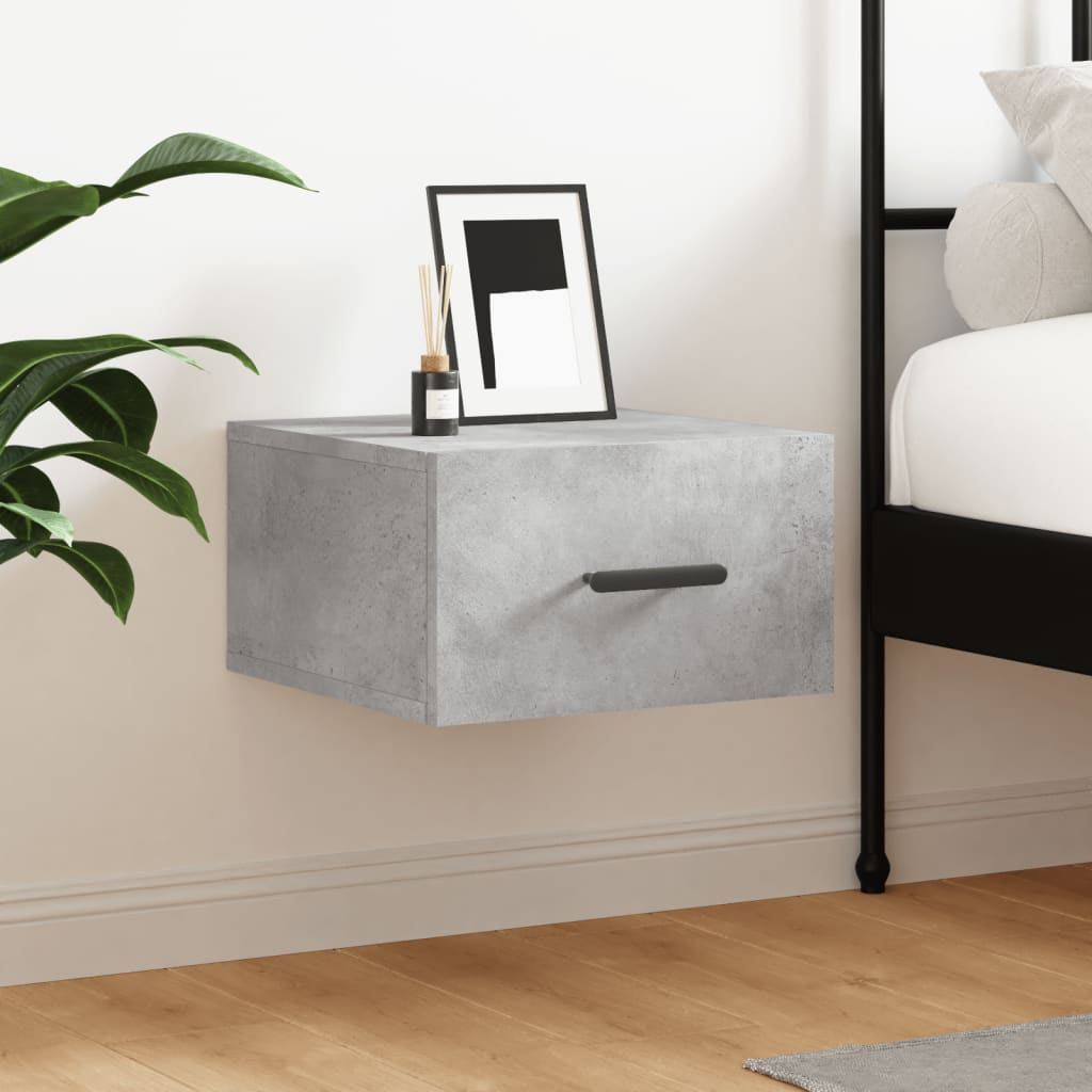Wall-mounted Bedside Cabinet Concrete Grey 35x35x20 cm