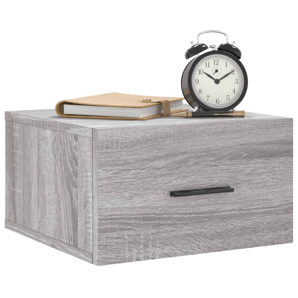 Wall-mounted Bedside Cabinet Grey Sonoma 35x35x20 cm