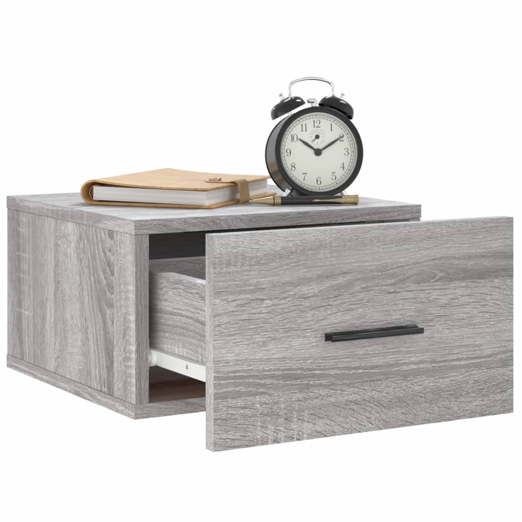 Wall-mounted Bedside Cabinet Grey Sonoma 35x35x20 cm