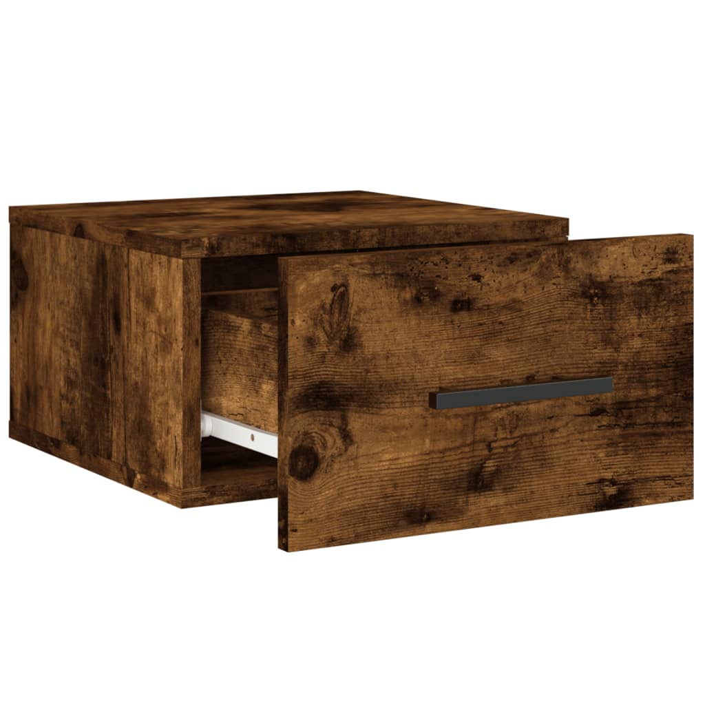 Wall-mounted Bedside Cabinet Smoked Oak 35x35x20 cm
