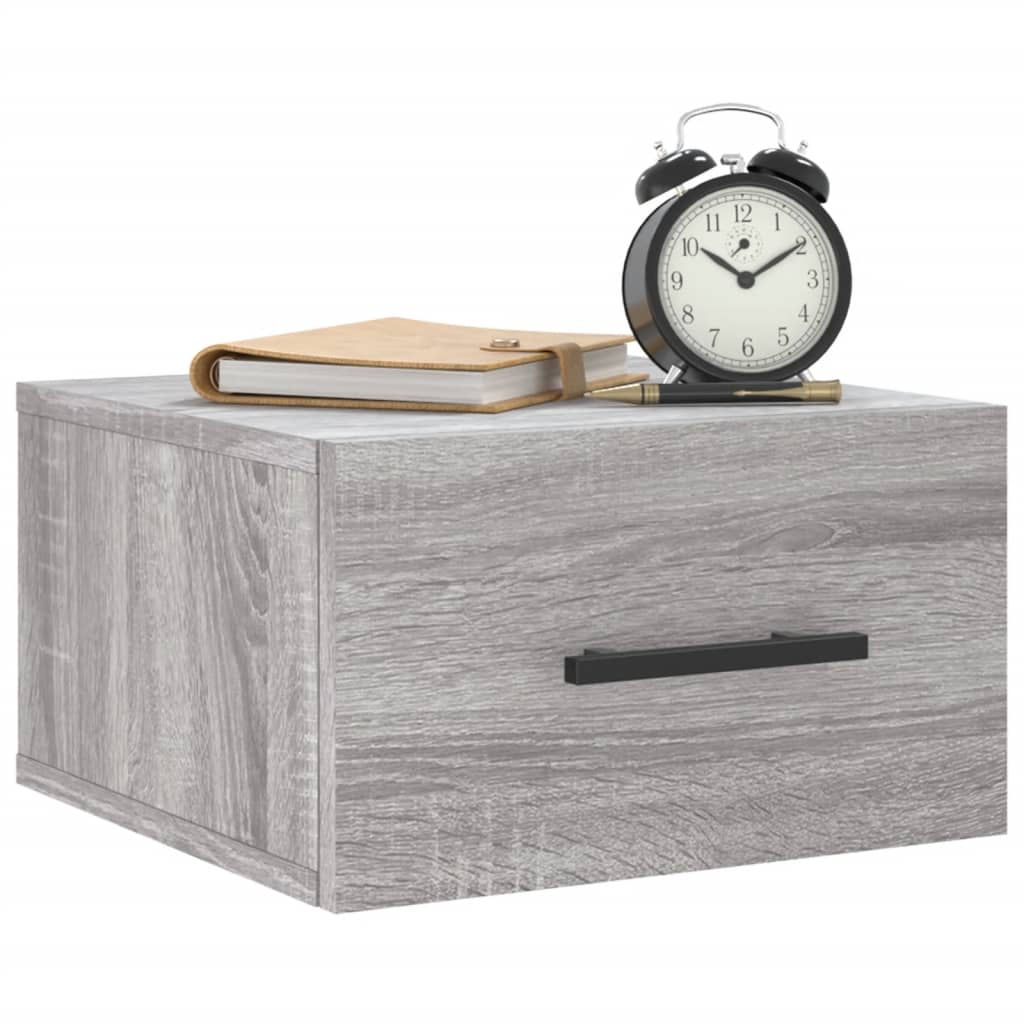 Wall-mounted Bedside Cabinet Grey Sonoma 35x35x20 cm