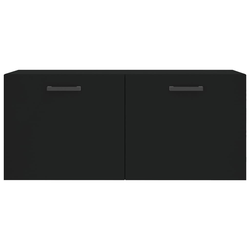 Wall Cabinet Black 80x36.5x35 cm Engineered Wood