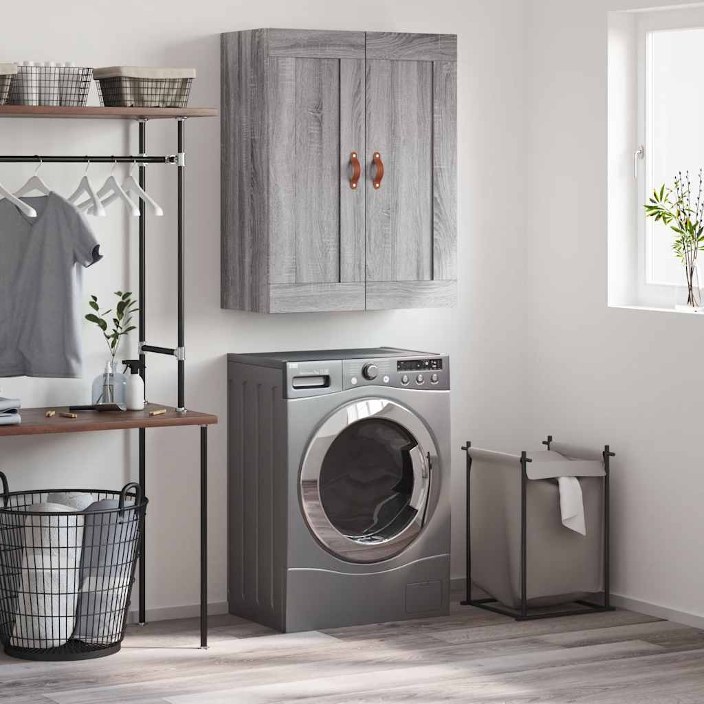 Wall Mounted Cabinet Grey Sonoma 69.5x34x90 cm Engineered Wood