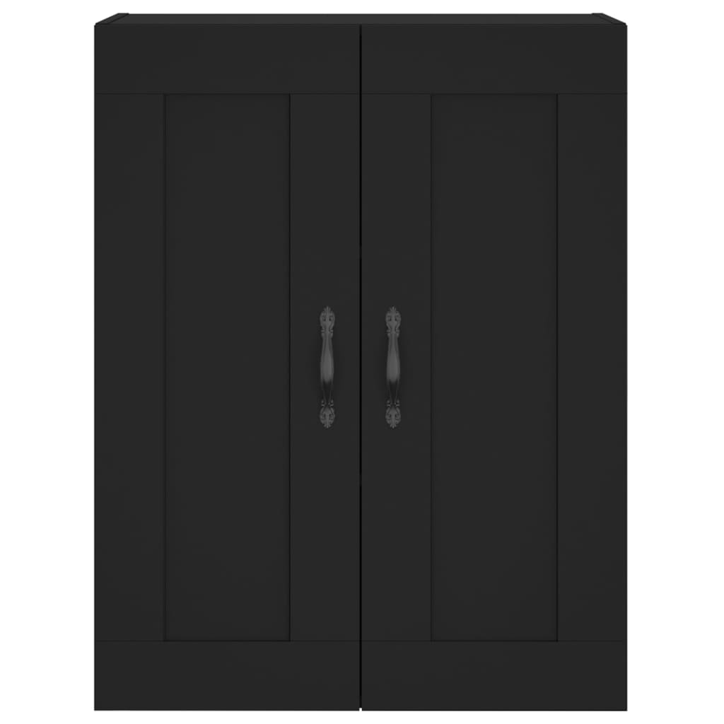 Wall Mounted Cabinet Black 69.5x34x90 cm Engineered Wood