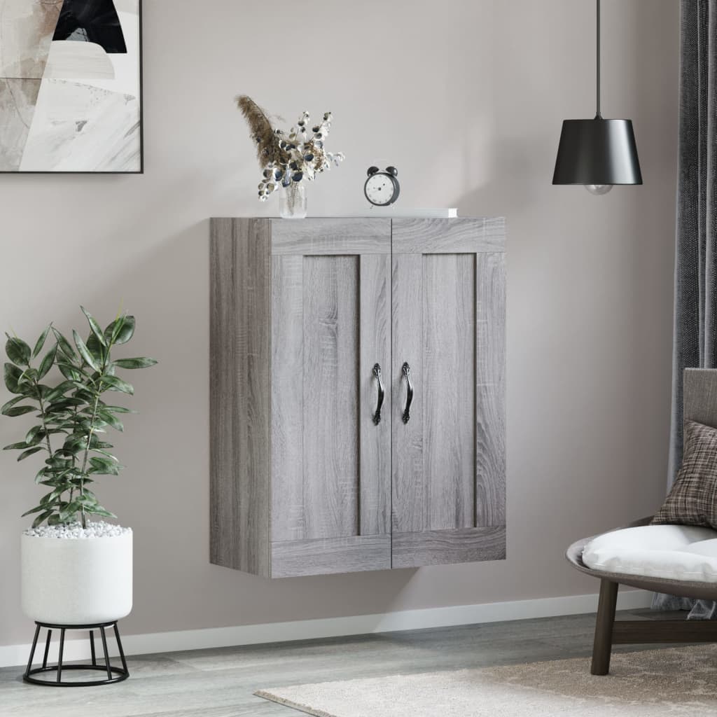 Wall Mounted Cabinet Grey Sonoma 69.5x34x90 cm Engineered Wood