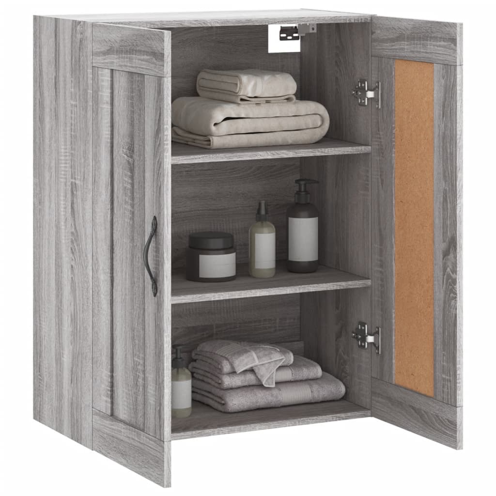 Wall Mounted Cabinet Grey Sonoma 69.5x34x90 cm Engineered Wood