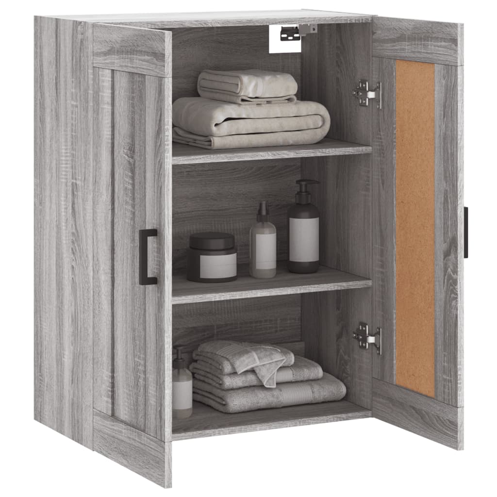 Wall Mounted Cabinet Grey Sonoma 69.5x34x90 cm Engineered Wood