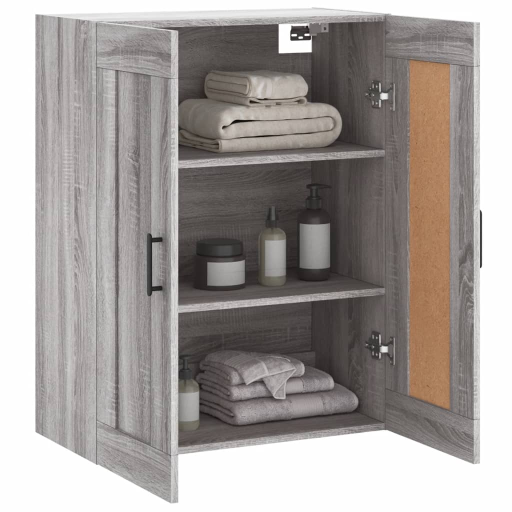 Wall Mounted Cabinet Grey Sonoma 69.5x34x90 cm Engineered Wood