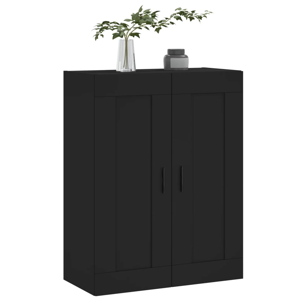 Wall Mounted Cabinet Black 69.5x34x90 cm Engineered Wood