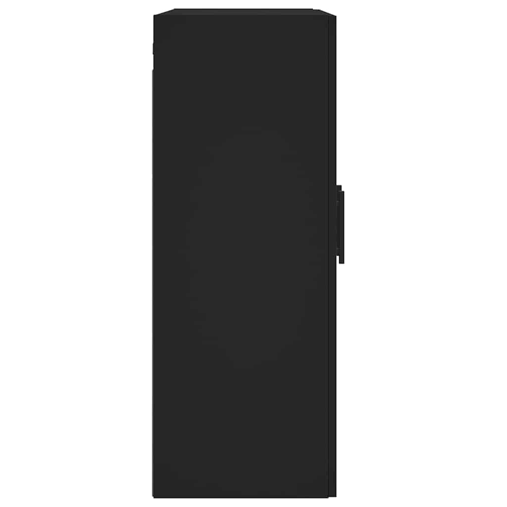 Wall Mounted Cabinet Black 69.5x34x90 cm Engineered Wood