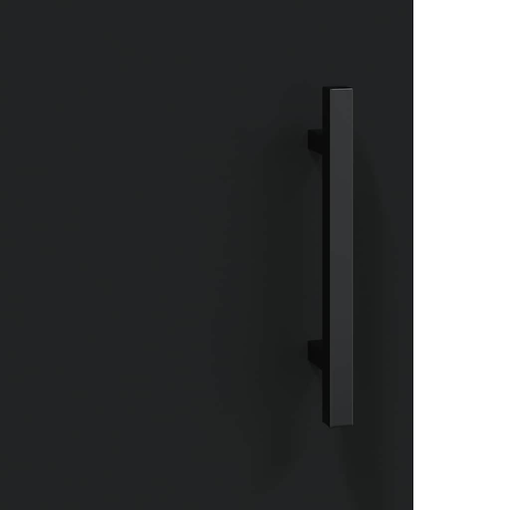 Wall Mounted Cabinet Black 69.5x34x90 cm Engineered Wood