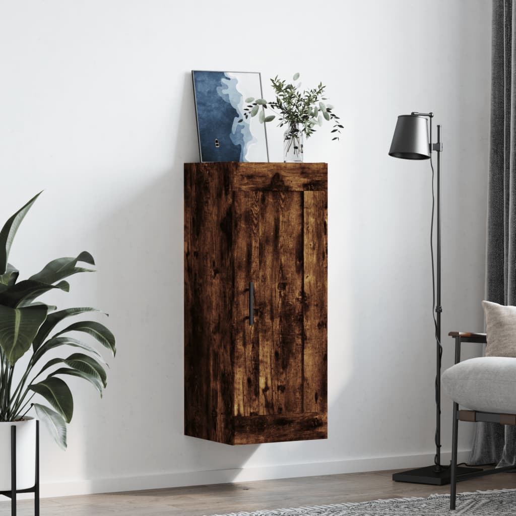Wall Mounted Cabinet Smoked Oak 34.5x34x90 cm Engineered Wood