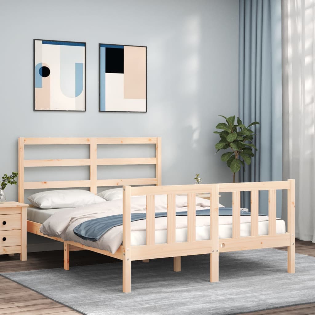 Bed Frame without Mattress Small Double Solid Wood Pine