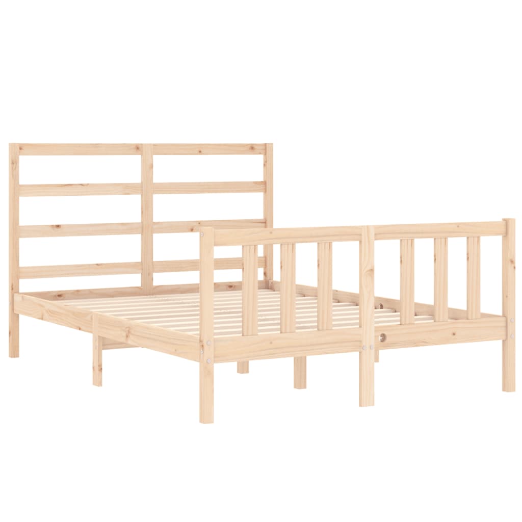 Bed Frame without Mattress Double Solid Wood Pine
