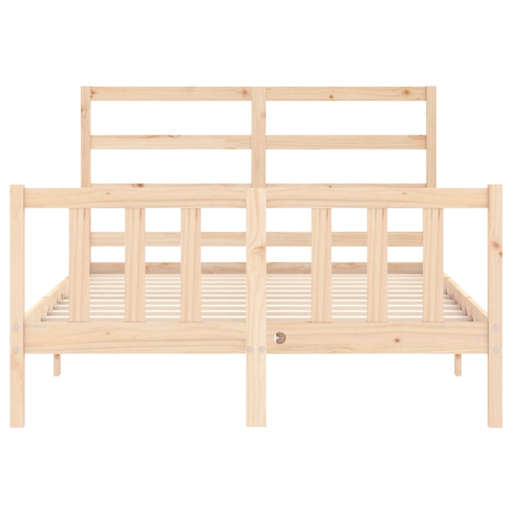 Bed Frame without Mattress Double Solid Wood Pine