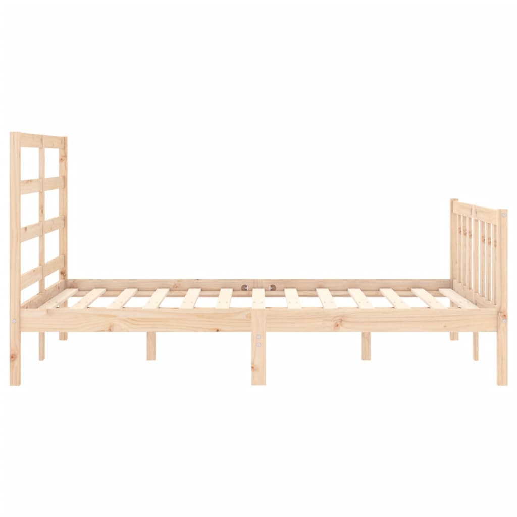 Bed Frame without Mattress Double Solid Wood Pine