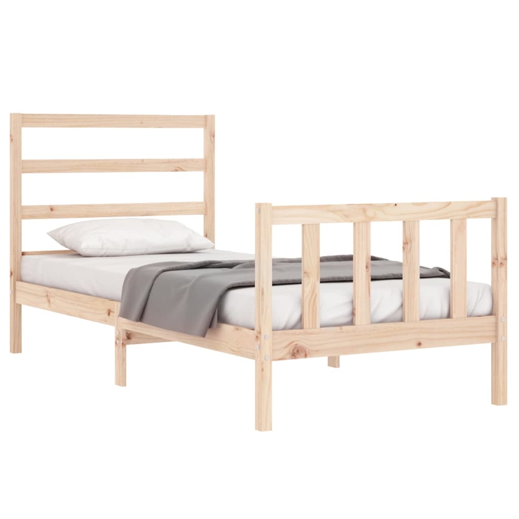 Bed Frame without Mattress 90x200 cm Solid Wood Pine