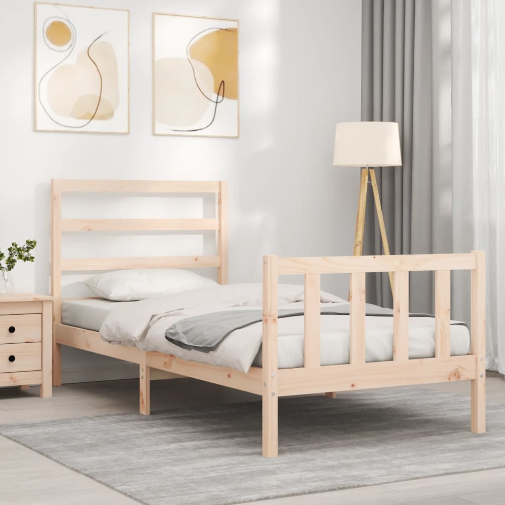 Bed Frame without Mattress 90x200 cm Solid Wood Pine