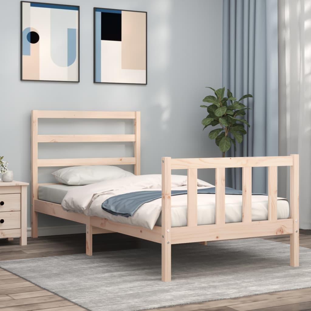 Bed Frame without Mattress 90x200 cm Solid Wood Pine