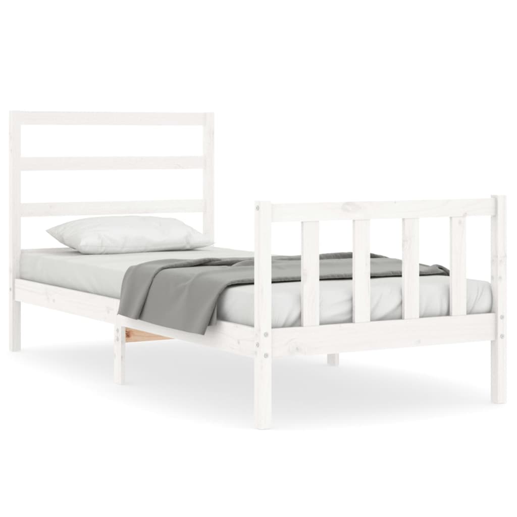Bed Frame without Mattress White 90x200 cm Solid Wood Pine