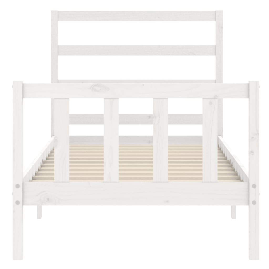 Bed Frame without Mattress White 90x200 cm Solid Wood Pine