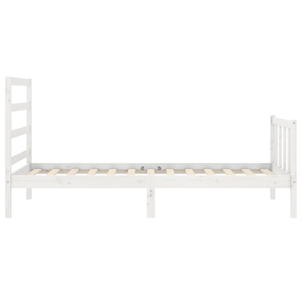 Bed Frame without Mattress White 90x200 cm Solid Wood Pine