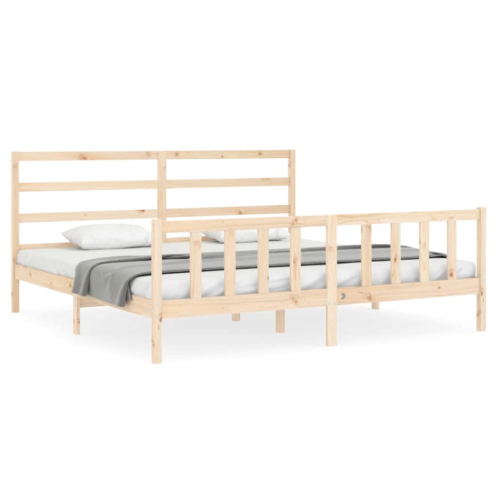 Bed Frame without Mattress 200x200 cm Solid Wood Pine