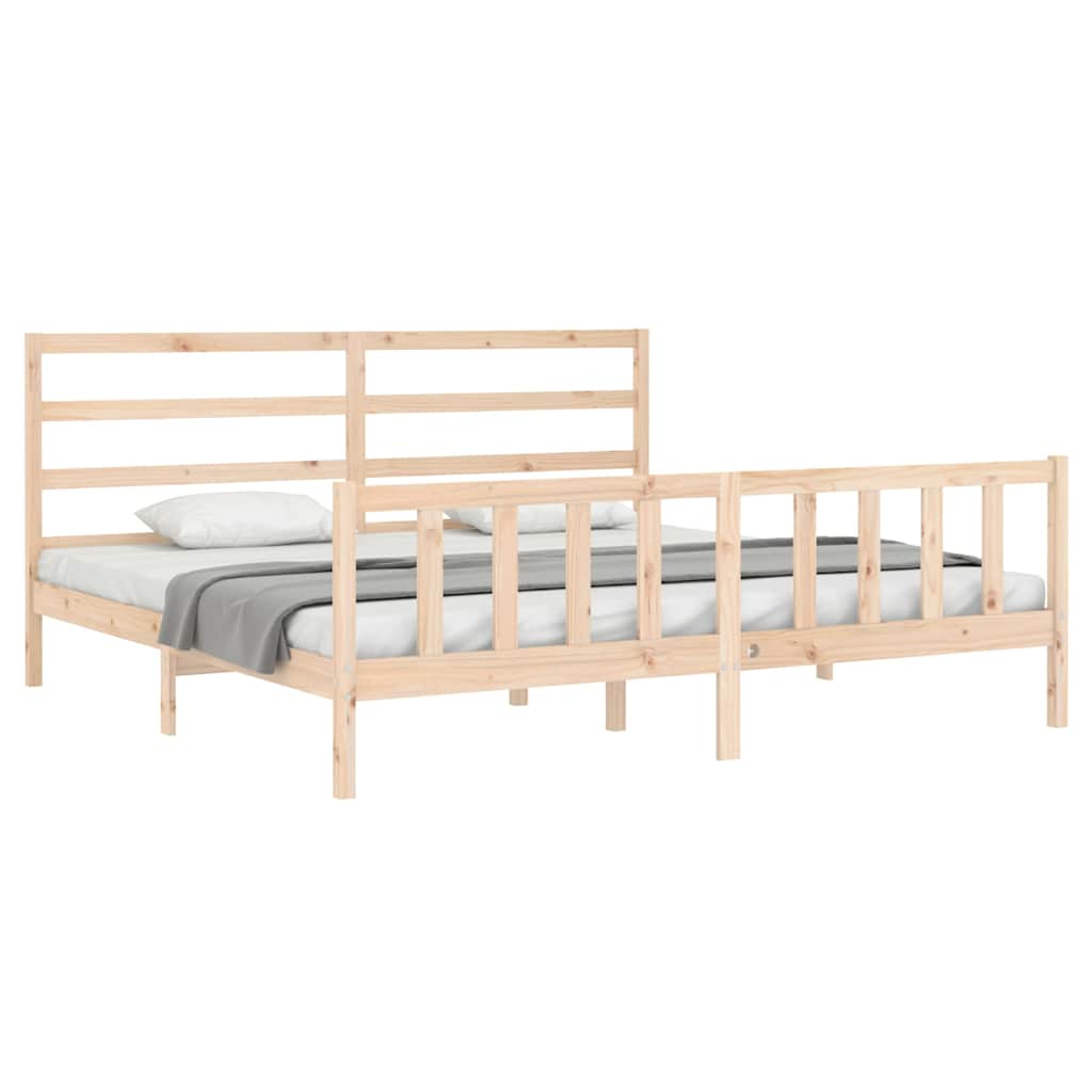 Bed Frame without Mattress 200x200 cm Solid Wood Pine