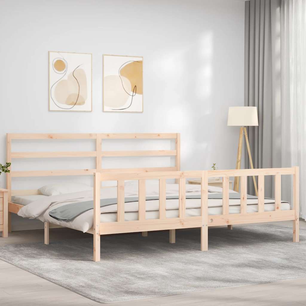 Bed Frame without Mattress 200x200 cm Solid Wood Pine