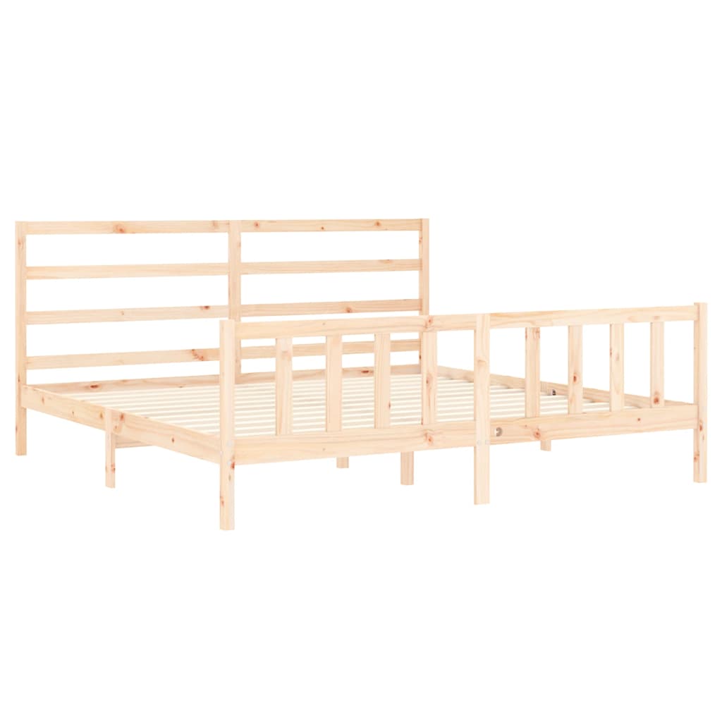 Bed Frame without Mattress 200x200 cm Solid Wood Pine