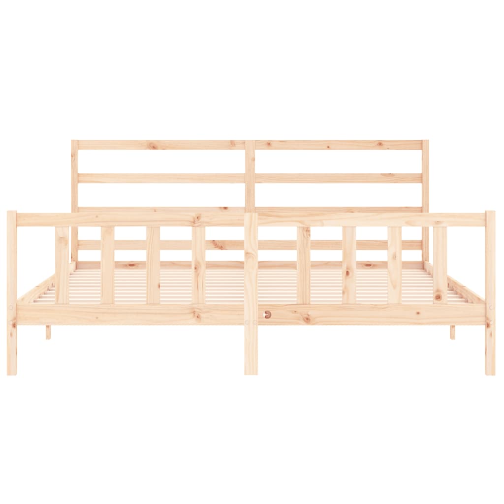 Bed Frame without Mattress 200x200 cm Solid Wood Pine