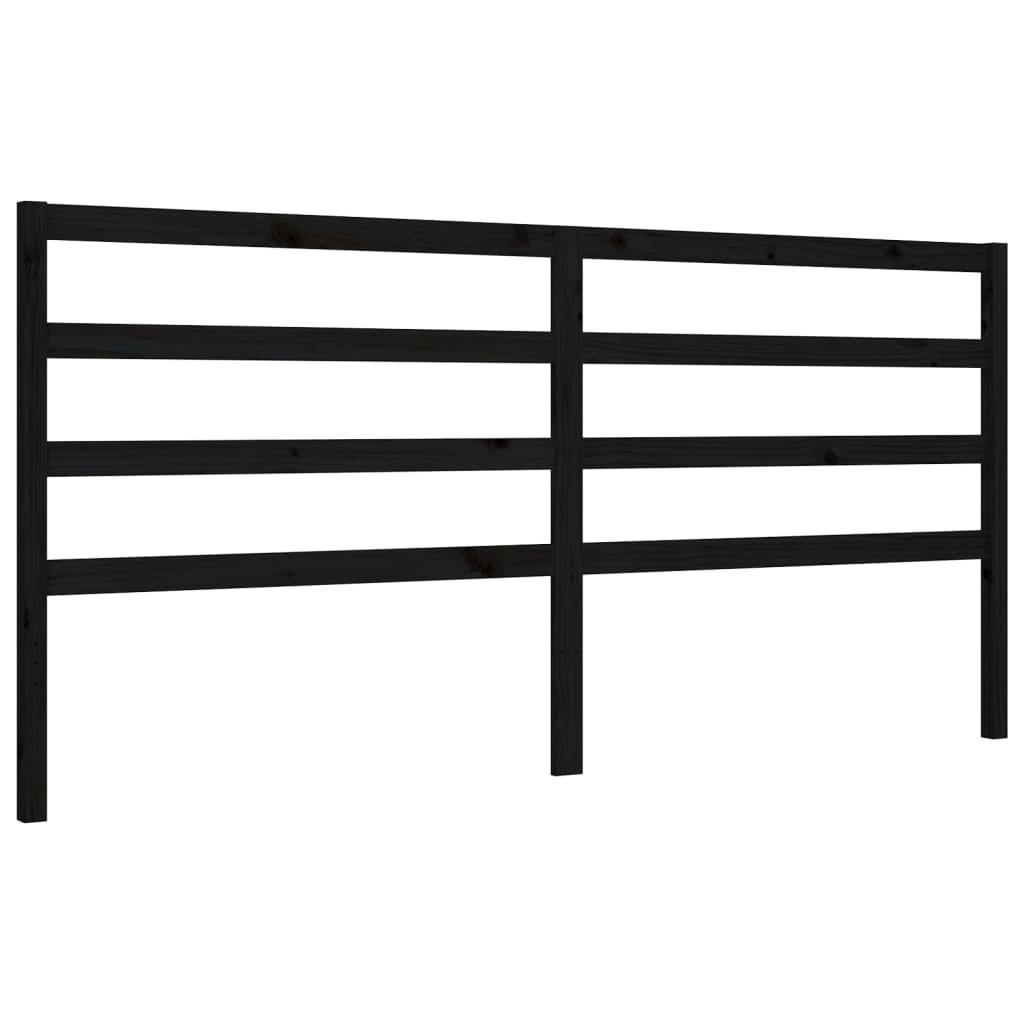 Bed Frame without Mattress Black 200x200 cm Solid Wood Pine