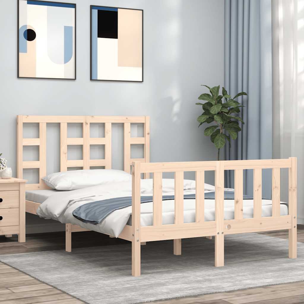 Bed Frame without Mattress Small Double Solid Wood Pine