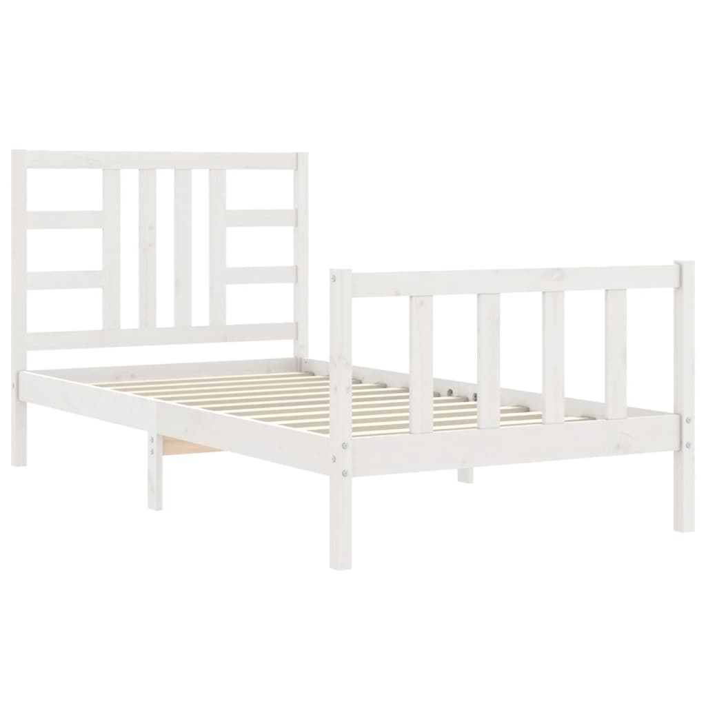 Bed Frame without Mattress White 100x200 cm Solid Wood Pine