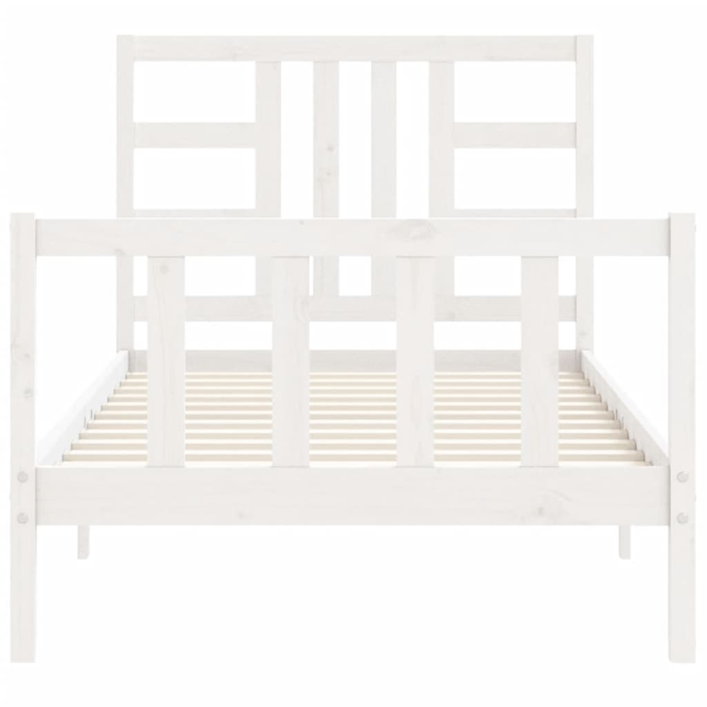 Bed Frame without Mattress White 100x200 cm Solid Wood Pine