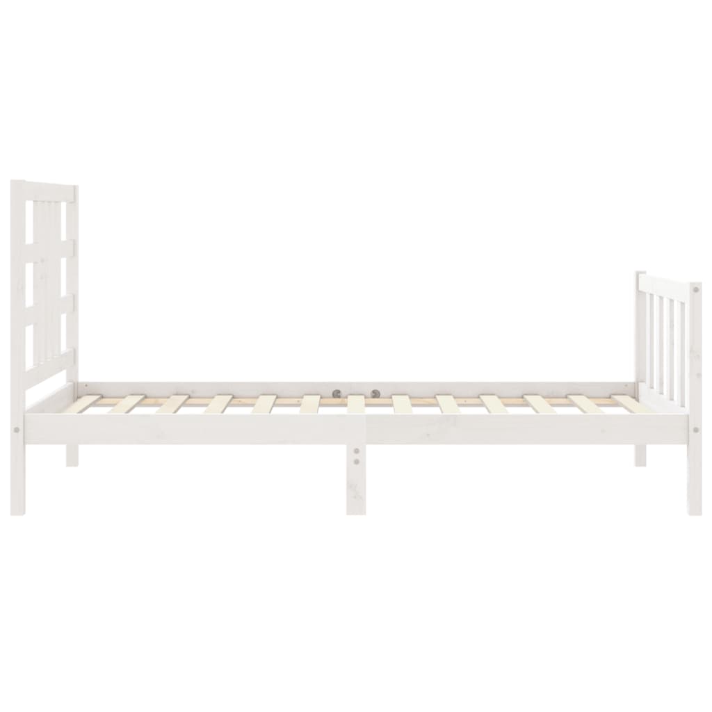 Bed Frame without Mattress White 100x200 cm Solid Wood Pine
