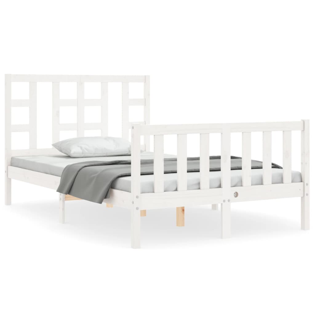 Bed Frame without Mattress White 120x200 cm Solid Wood Pine