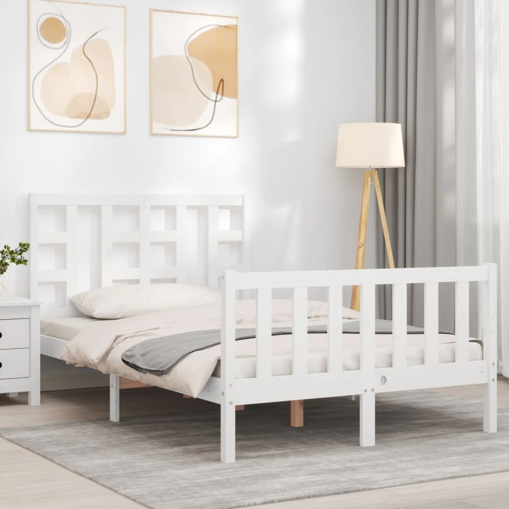 Bed Frame without Mattress White 120x200 cm Solid Wood Pine
