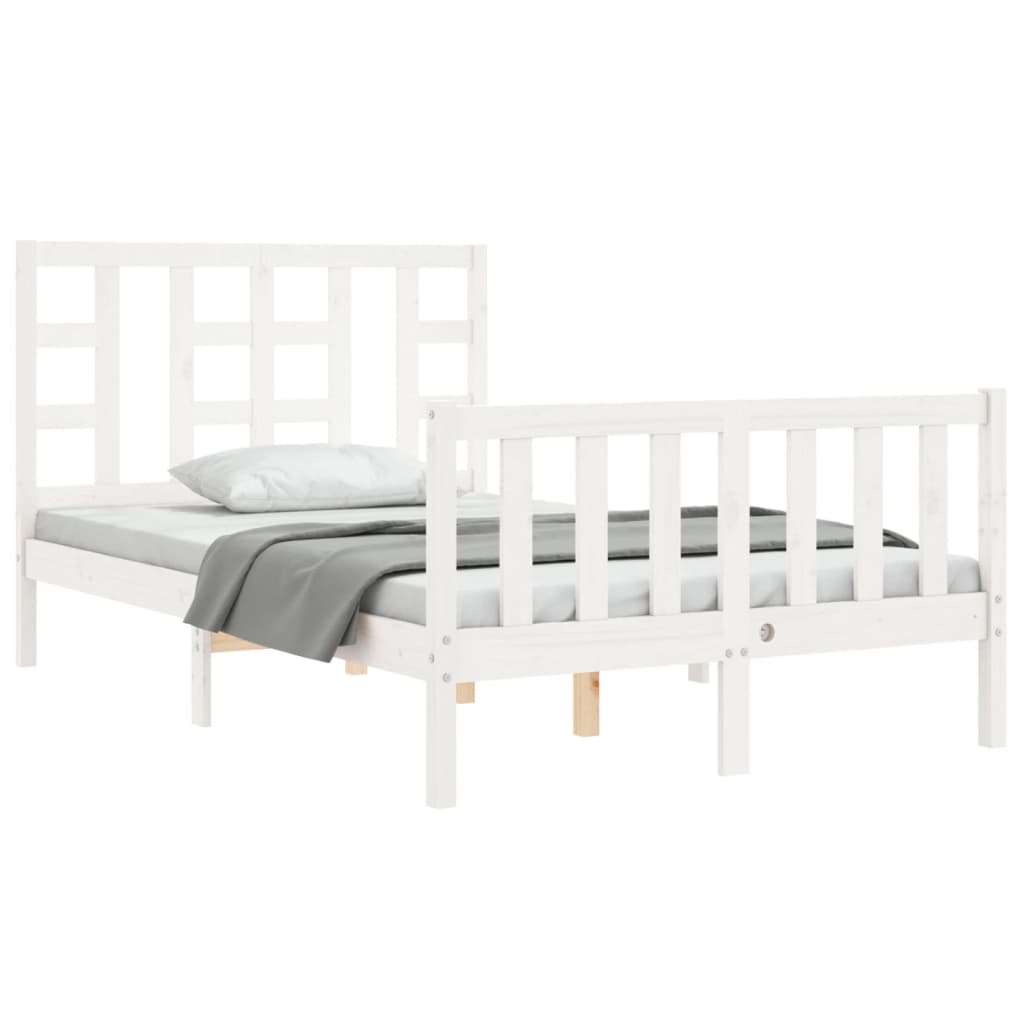 Bed Frame without Mattress White 120x200 cm Solid Wood Pine