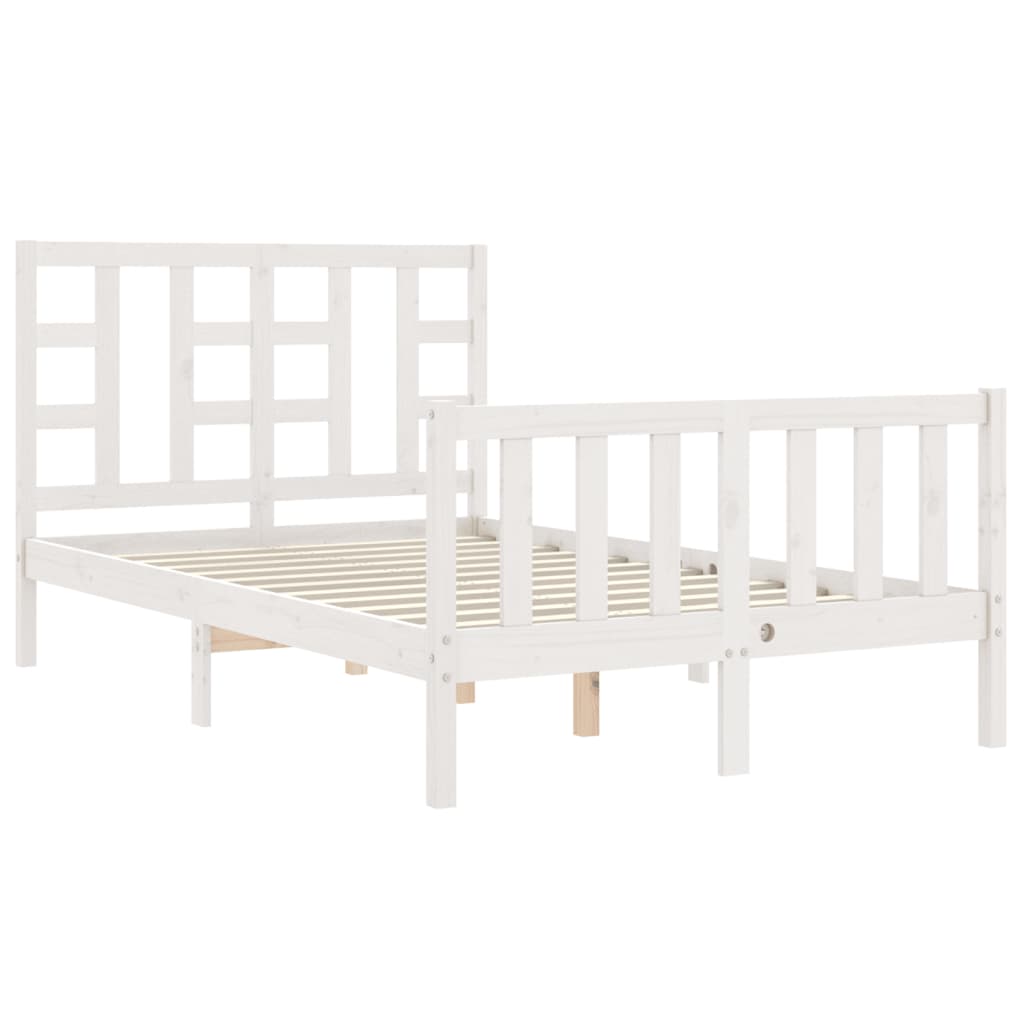 Bed Frame without Mattress White 120x200 cm Solid Wood Pine