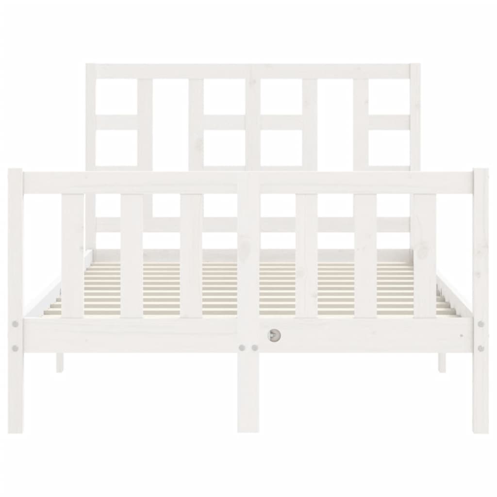 Bed Frame without Mattress White 120x200 cm Solid Wood Pine