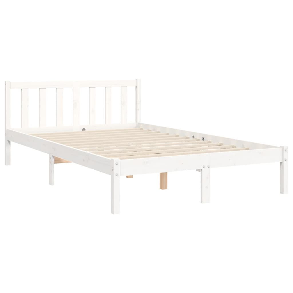 Bed Frame without Mattress White 120x200 cm Solid Wood Pine
