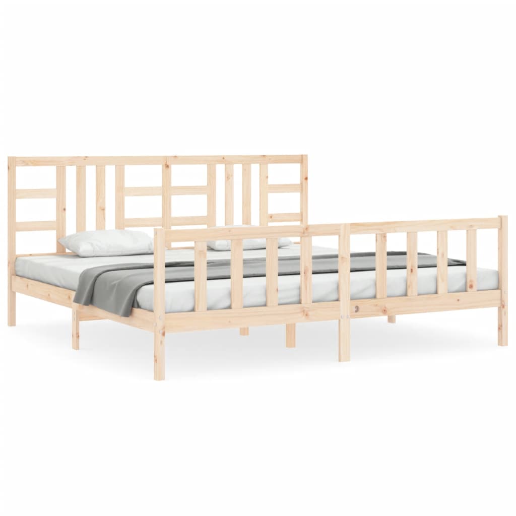 Bed Frame without Mattress 200x200 cm Solid Wood Pine